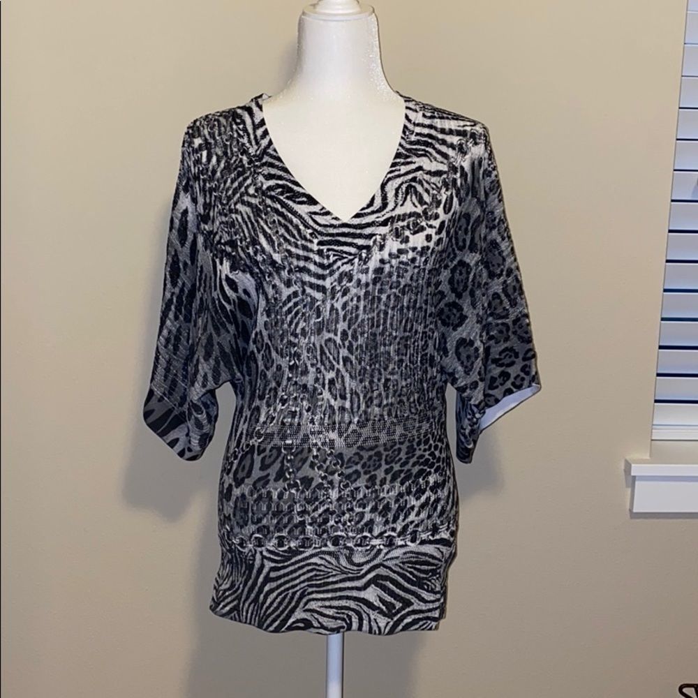 NWT Alberto Makali Animal Print Short Sleeve S
